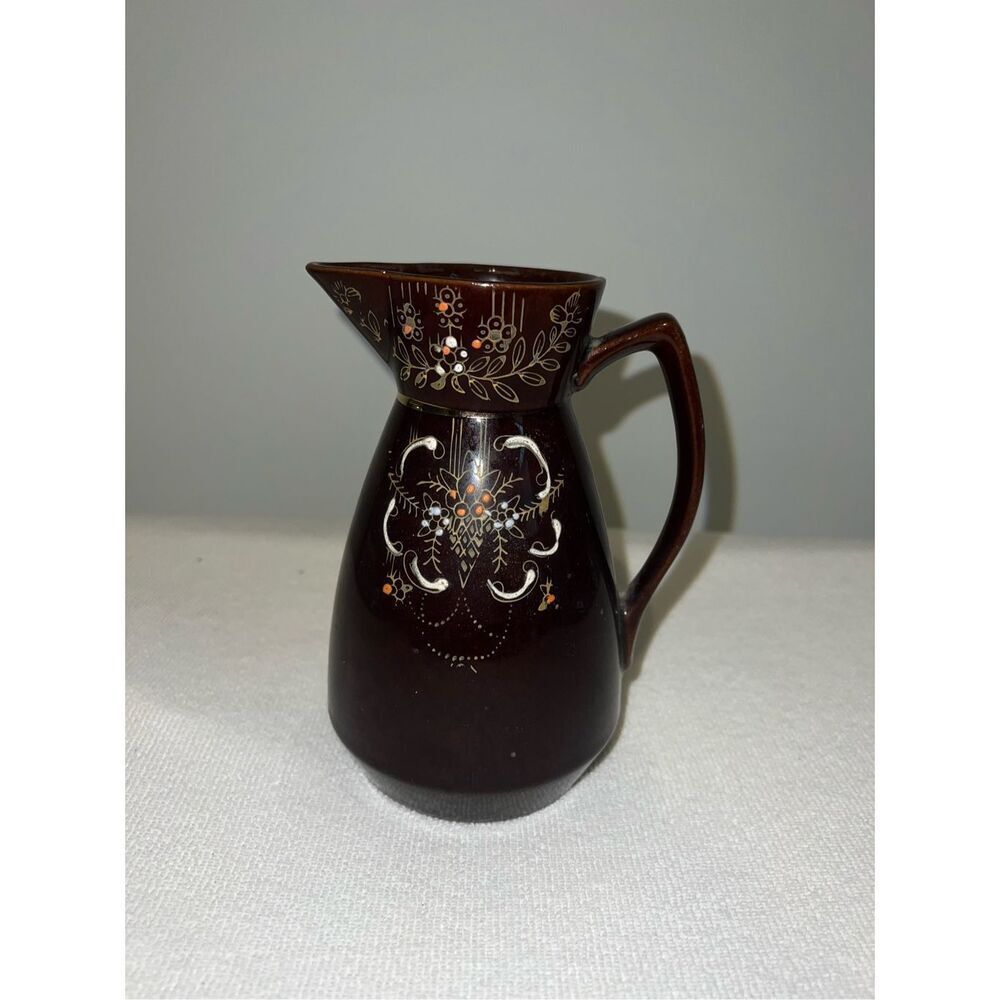 Vintage Brown Ceramic/Porceline Pitcher. Redwear Pitcher